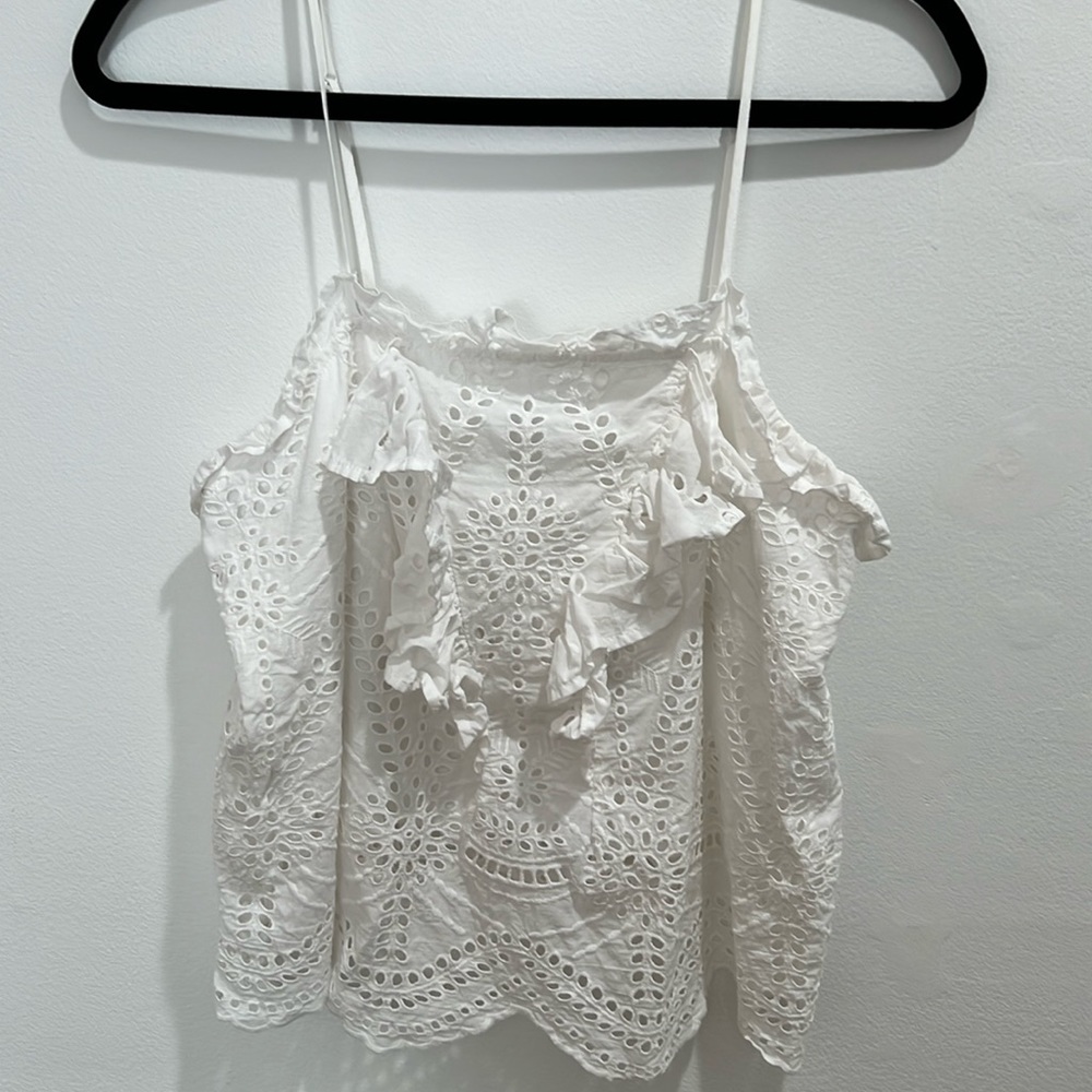 Eyelet Fabric Top - M